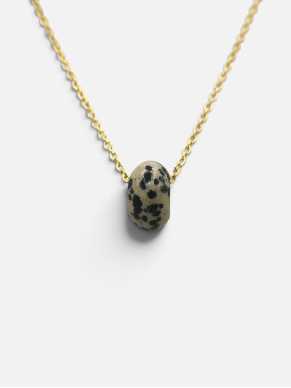 LEOPARDSKIN JASPER INFINITY NECKLACE (GOLD)